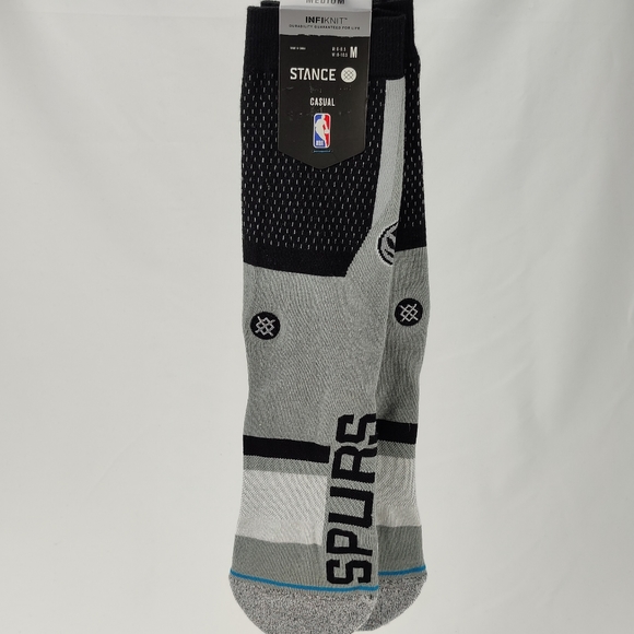 NWT Stance x NBA San Antonio Spurs SPURS SHORTCUT 2 Crew Socks Size M 6-8.5 - Picture 4 of 12